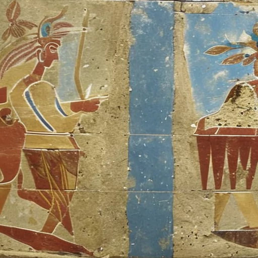 wall paintings in ancient Knossos ruins