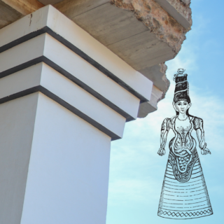 ancient minoan column in building