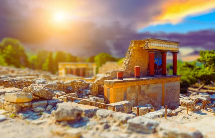 a macro photo of Knossos Little Palace