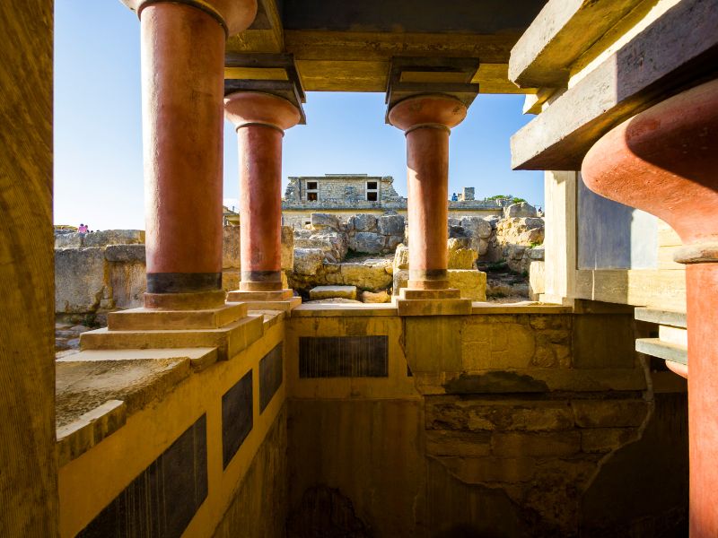 a perspective of knossos palace. a symbol of the enduring legacy of the minoan culture.