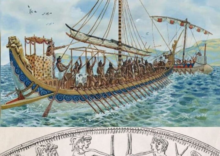 Ancient Minoan ships representing the maritime influence and strength of Minoan Naval Power.