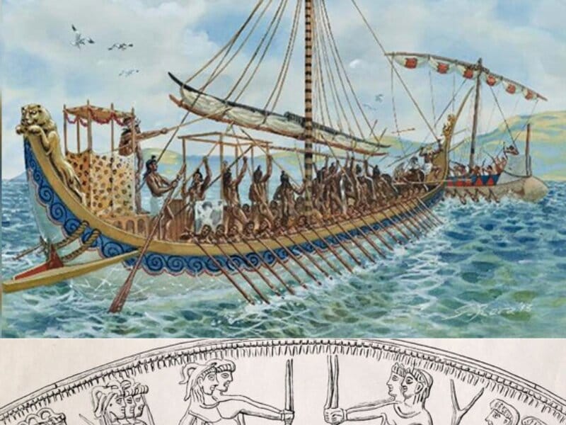 Ancient Minoan ships representing the maritime influence and strength of Minoan Naval Power.